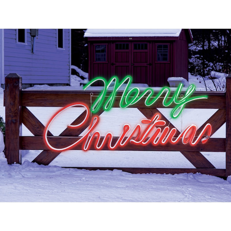 16-In Staybright LED Neon Flex Merry Christmas Sign Decoration