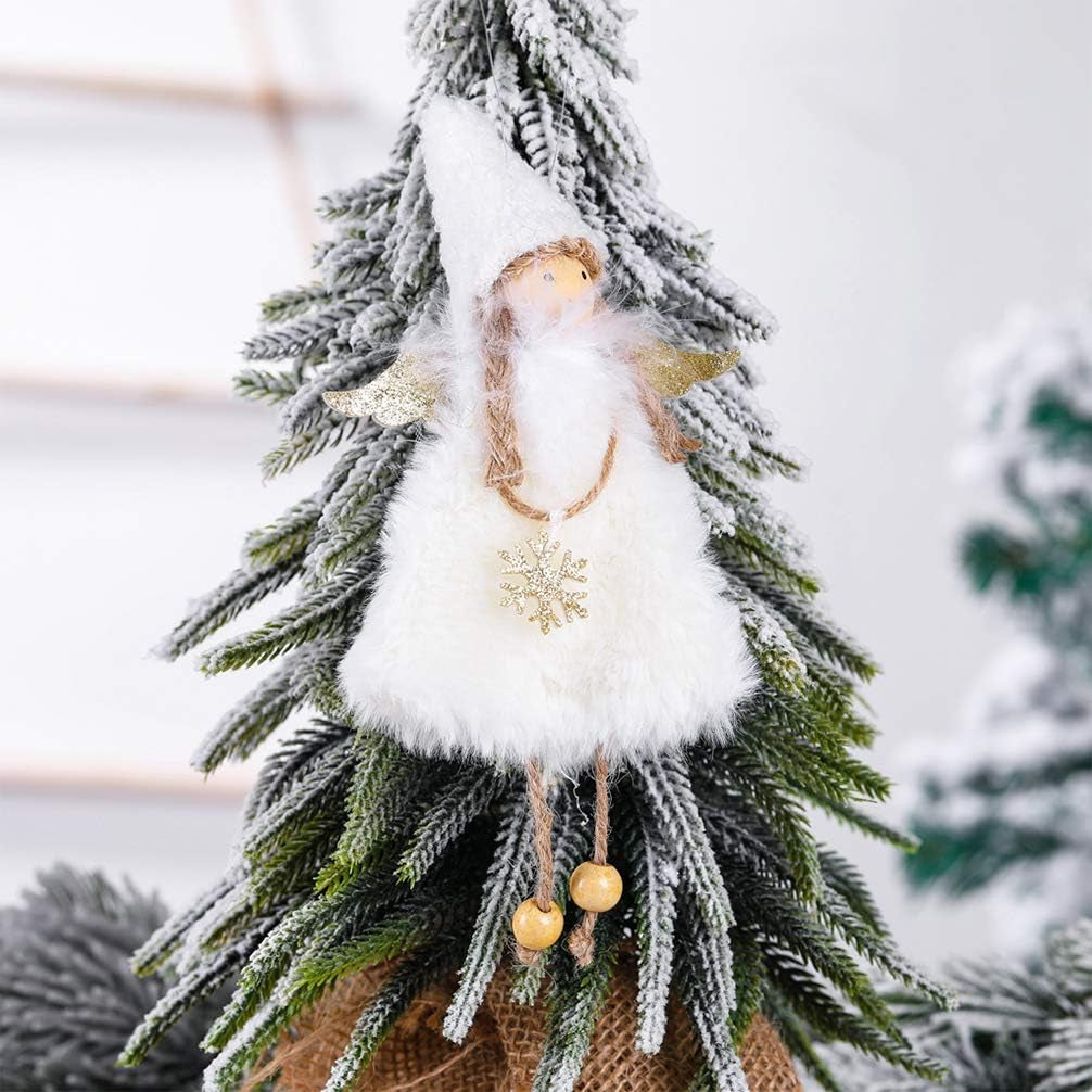 Hanging Ornaments 2 Pieces Love & Snowflake Angels Christmas Decorations Tree Pendant Creative Gifts (Love & Snowflake Angel)