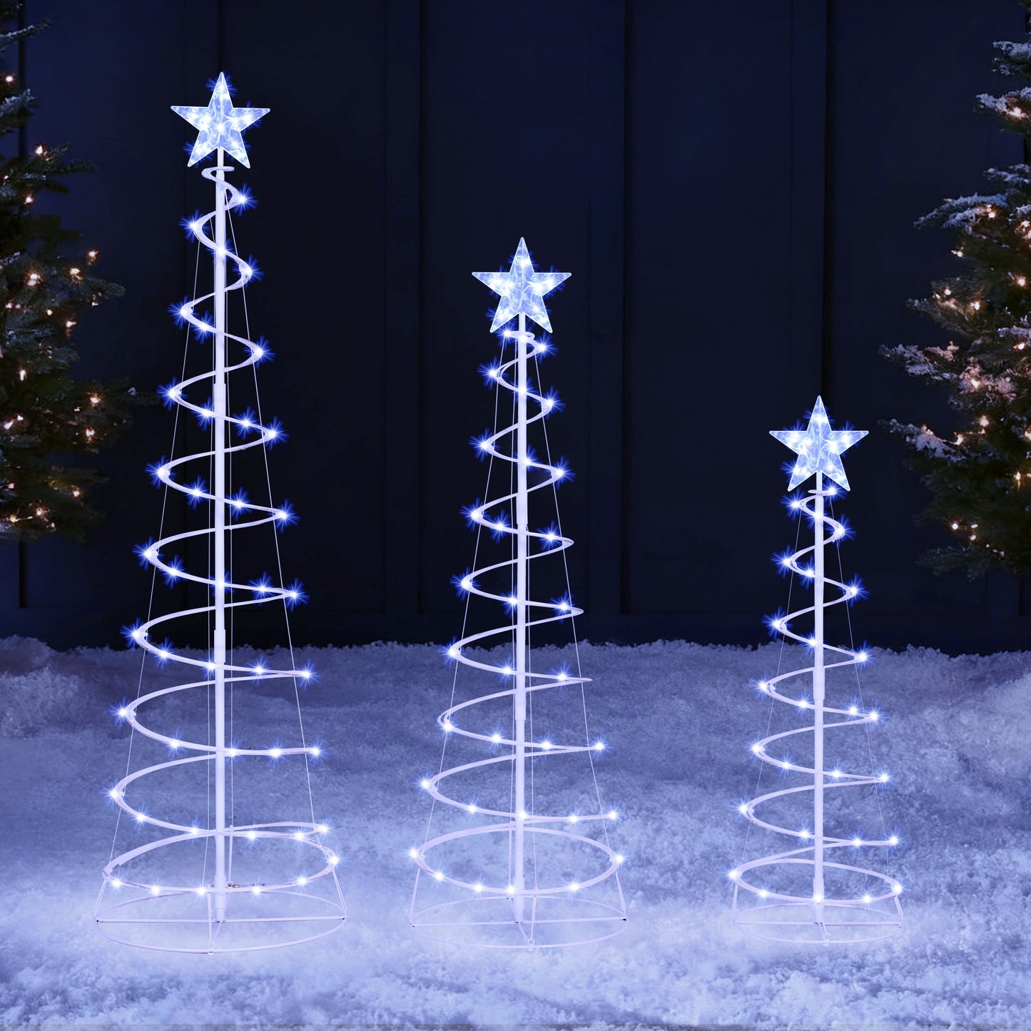 3 Pack Spiral Tree Christmas Decoration Outdoor,218 LED Christmas Tree Light Decorations,Christmas Yard Light with Stakes Decorations Outdoor Holiday Decor