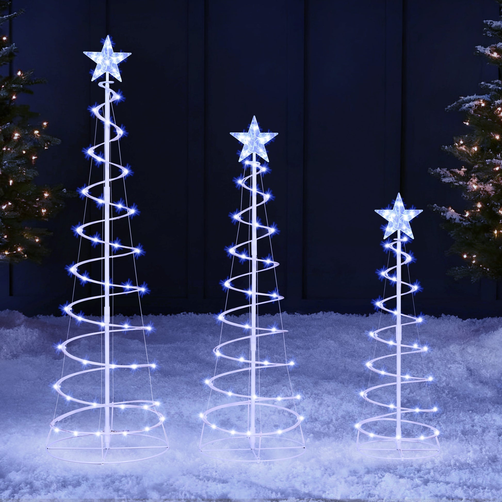 3 Pack Spiral Tree Christmas Decoration Outdoor,218 LED Christmas Tree Light Decorations,Christmas Yard Light with Stakes Decorations Outdoor Holiday Decor
