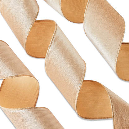 Light Brown Velvet Christmas Ribbon, 3.5" X 30', by