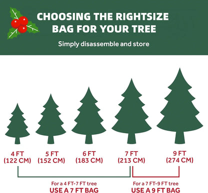 7.5 Ft Christmas Tree Storage Bag , for Big Artificial Xmas Tree,Holiday Trees, Green (50*16*20In)