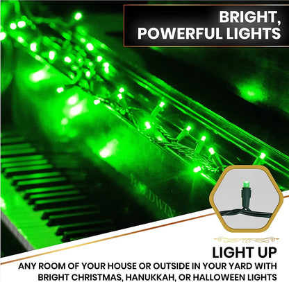50 LED Mini Christmas String Lights 120V UL588 (50, Green)