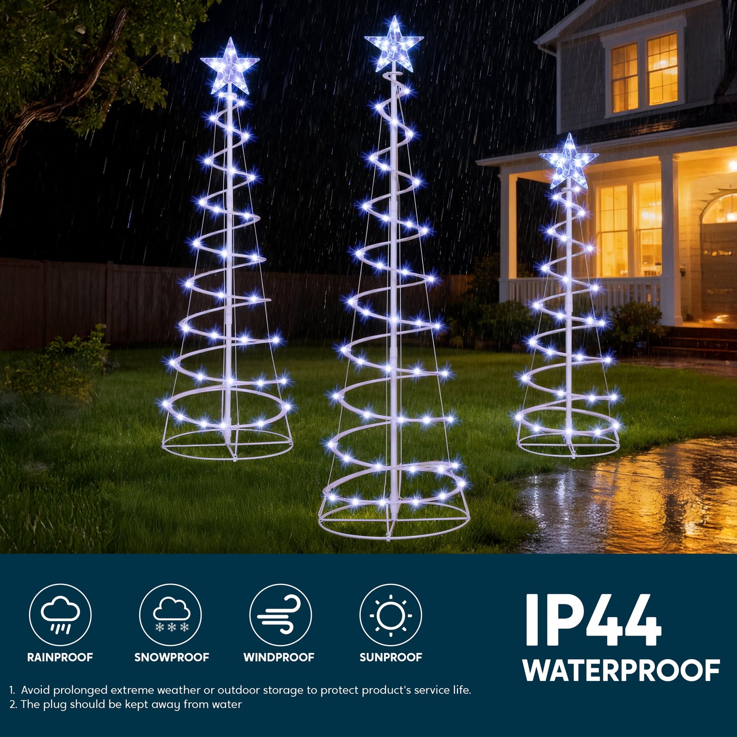3 Pack Spiral Tree Christmas Decoration Outdoor,218 LED Christmas Tree Light Decorations,Christmas Yard Light with Stakes Decorations Outdoor Holiday Decor