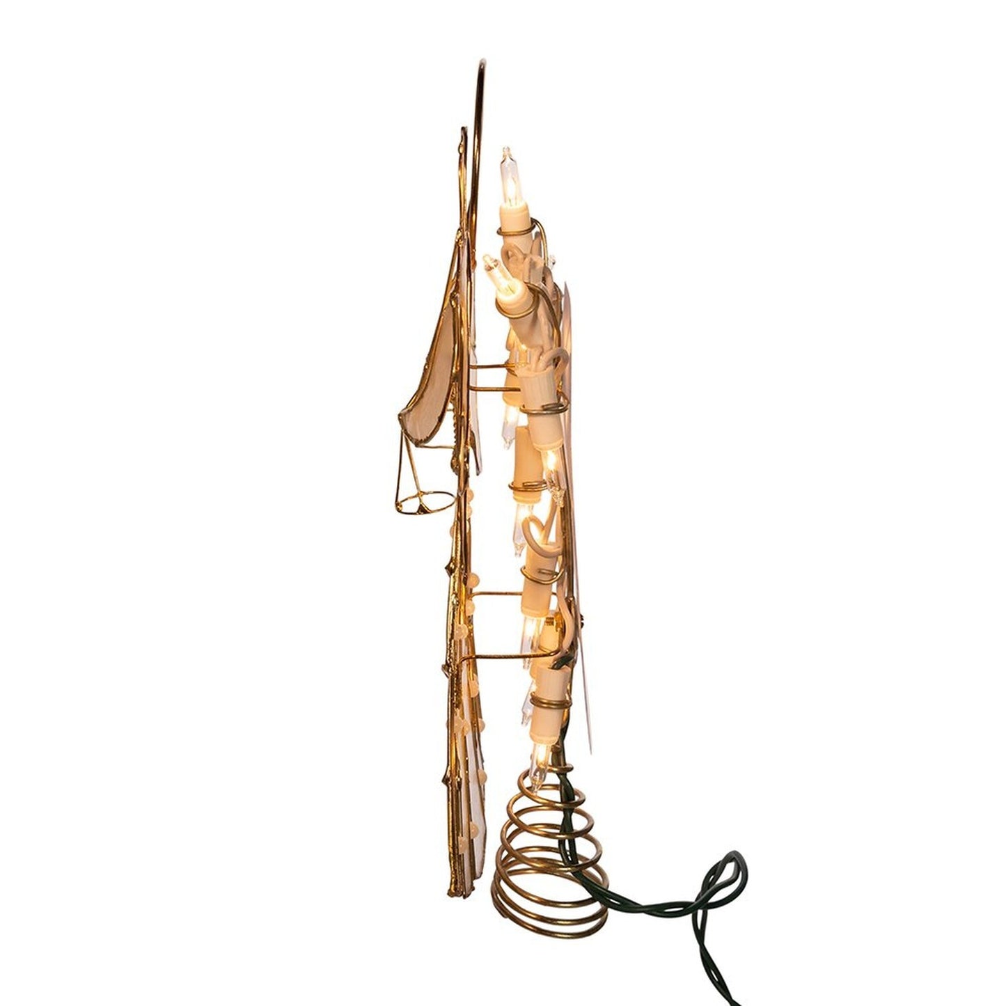 Kurt Adler UL3113 10-Light Capiz Angel Treetop with Vines and Pearls, 9.75-Inch