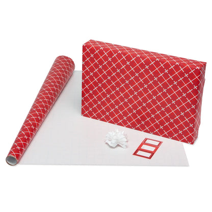 Wrapping Paper Kit with Gridlines, Bows and Gift Tags (4 Rolls, 41-Pieces, 120 Sq. Ft.)