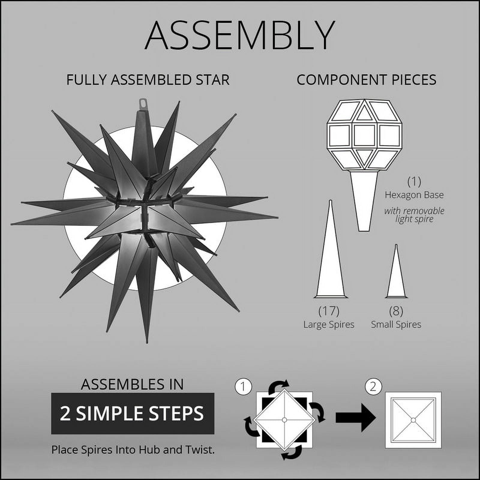 14” White Moravian Star Christmas Star Light, White Christmas Star Outdoor Christmas Decoration