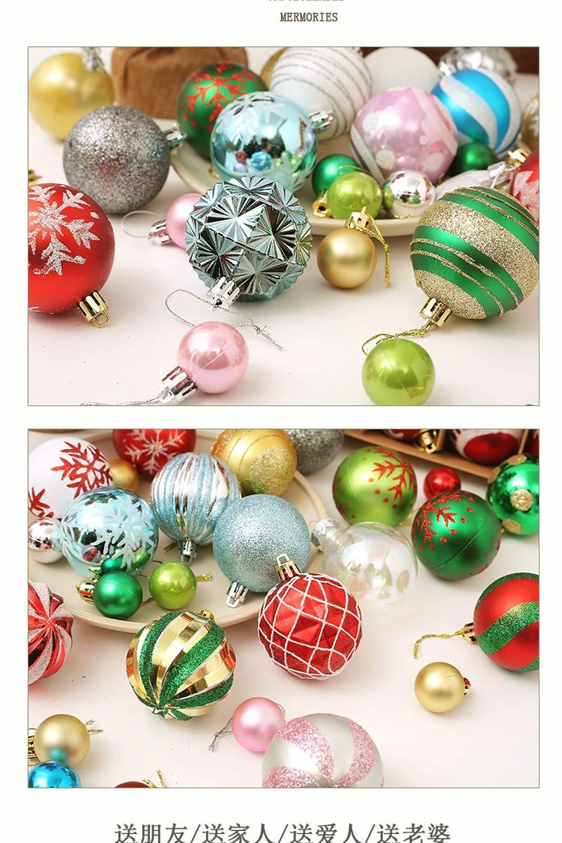Christmas Ball Ornaments Set 42Pcs ,Christmas Tree Decorations Indoor Blue and Silver 2.4" Ball