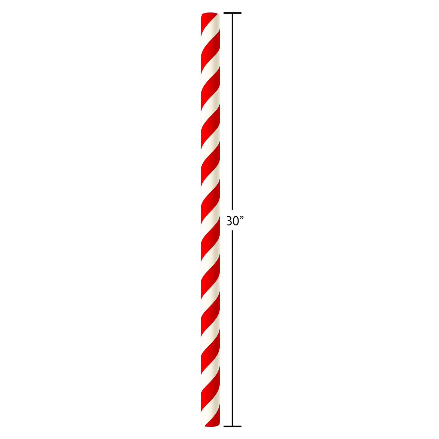 30 In. Diagonal Stripes Christmas Wrapping Paper with Cutlines, Red and Ivory (100 Sq. Ft., 1-Roll)