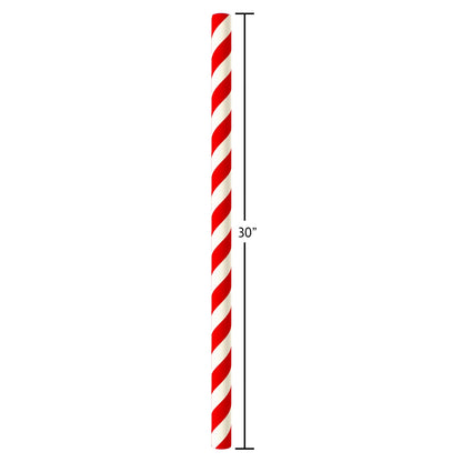 30 In. Diagonal Stripes Christmas Wrapping Paper with Cutlines, Red and Ivory (100 Sq. Ft., 1-Roll)