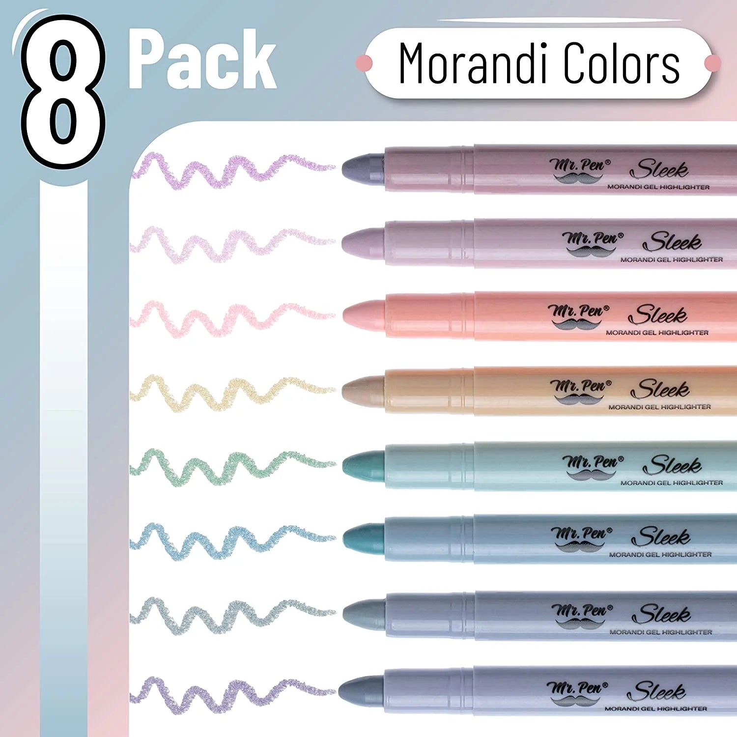 - Gel Highlighter, 8 Pack, Morandi Colors, Bible Highlighters No Bleed, No Bleed Highlighters