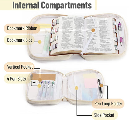 Mr Pen Bible Case Boho Theme with Pockets Multicolor