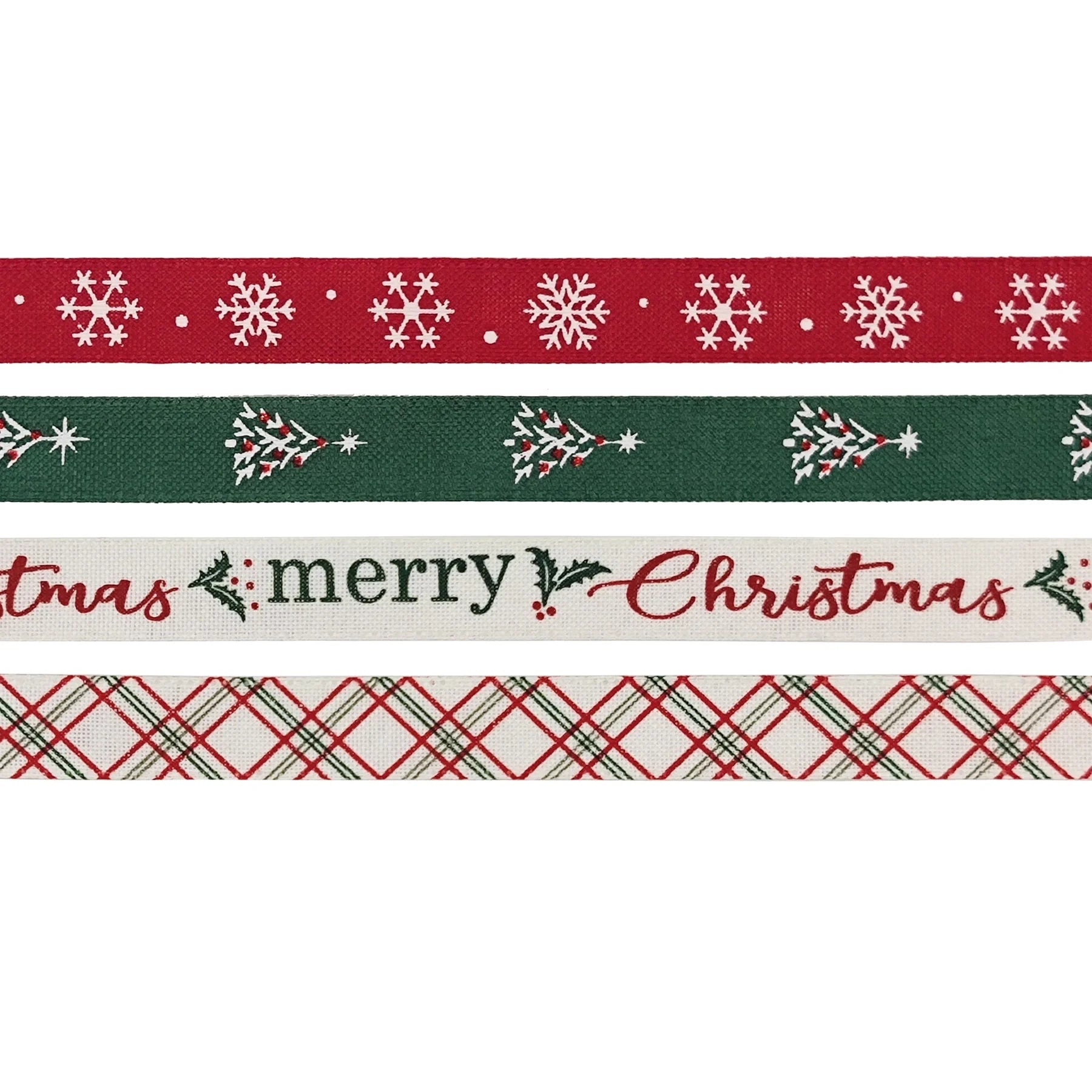 Assorted Red, White, and Green Christmas Ribbon, 9', 6 Count, by