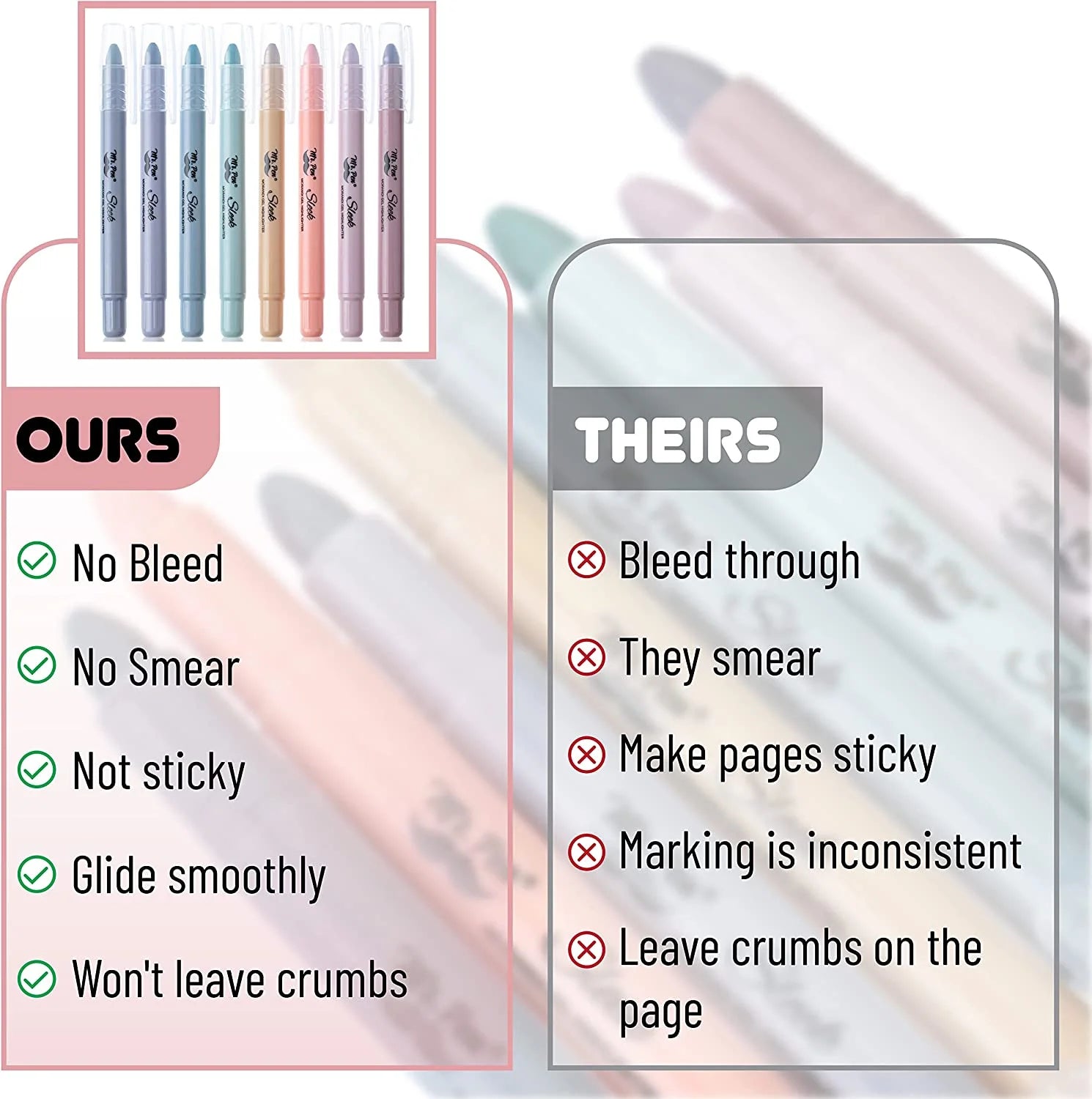 - Gel Highlighter, 8 Pack, Morandi Colors, Bible Highlighters No Bleed, No Bleed Highlighters