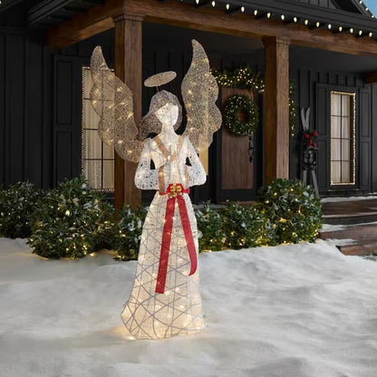6 Ft. Polar Wishes LED Angel Holiday Yard Decoration Y46