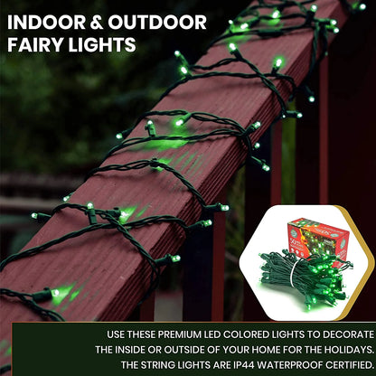 50 LED Mini Christmas String Lights 120V UL588 (50, Green)