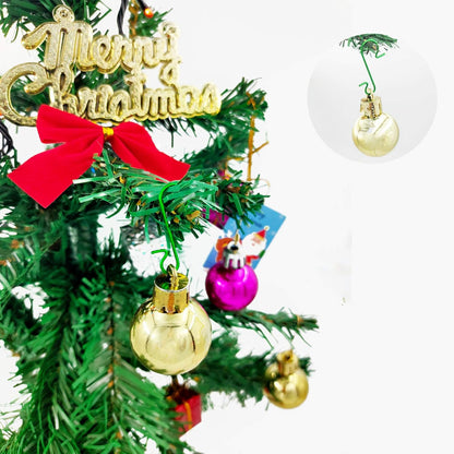 120 Pack Christmas Ornament Hooks, Xmas Ornament Hangers Metal Wire Hooks S-Shaped for Christmas Tree Party Balls Decoration (Green)