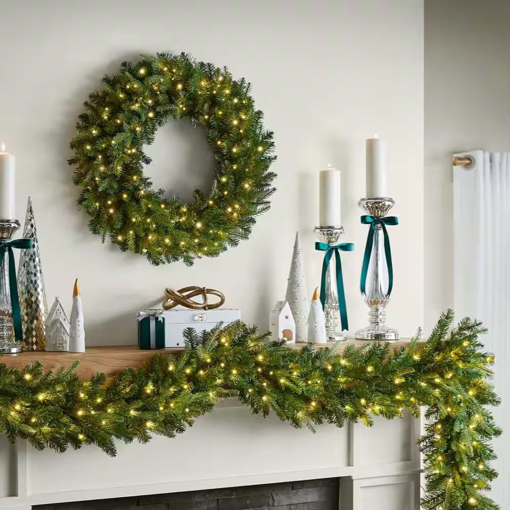 30 in Grand Duchess Twinkling Battery Operated Balsam Fir LED Pre-Lit Wreath