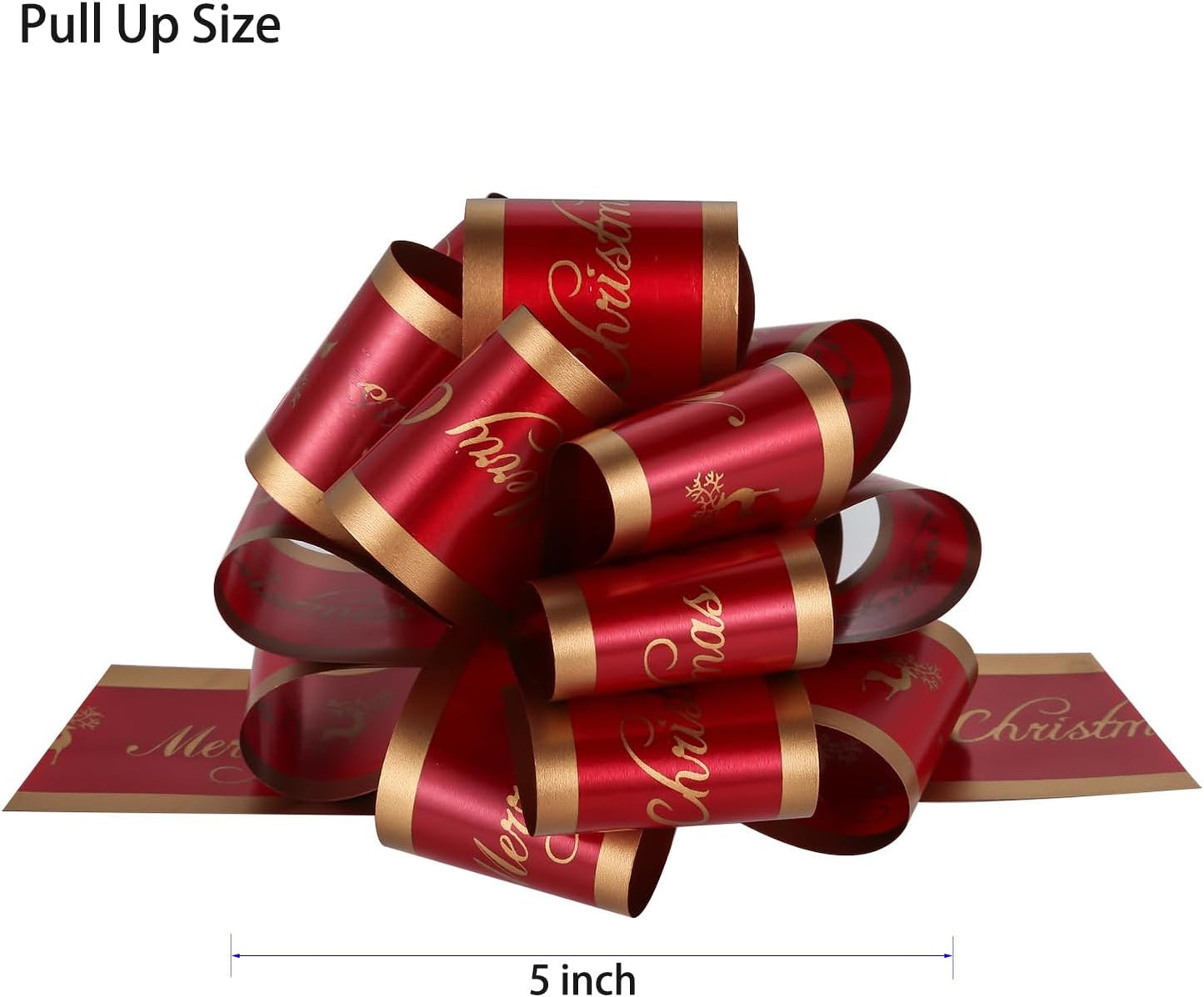 12PCS Christmas Gift Wrap Bows with Ribbon 5Inch for Xmas Wrapping, Christmas Decorations, Florist Wrap (12PCS)