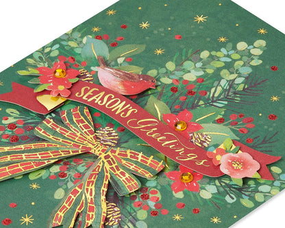 Boxed Christmas Cards with Envelopes, Joyful Holiday, Traditional Wreath (8-Count)