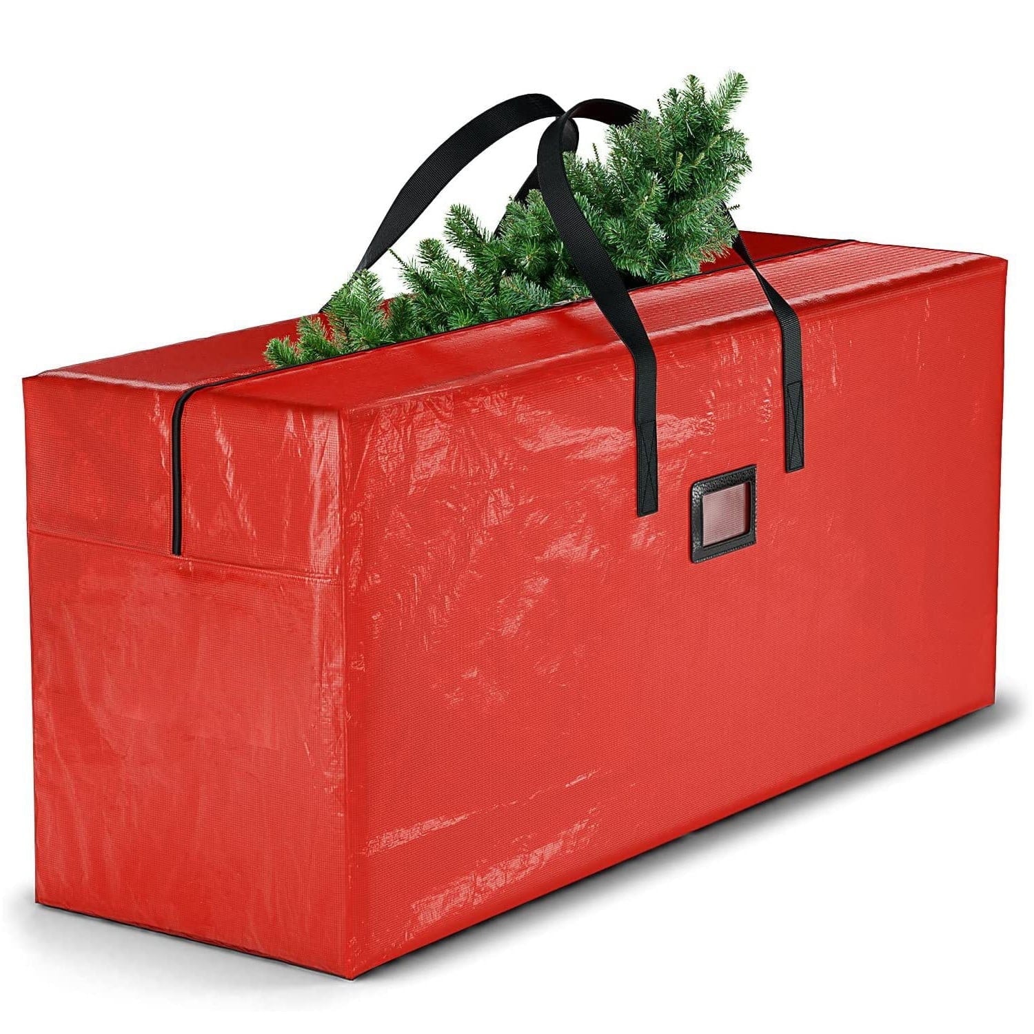 Christmas Tree Storage Bag Storage Container Fits up to 9 Ft Disassembled Tree Zippered Bag with Carry Handles 65" X 15" X 30" Red