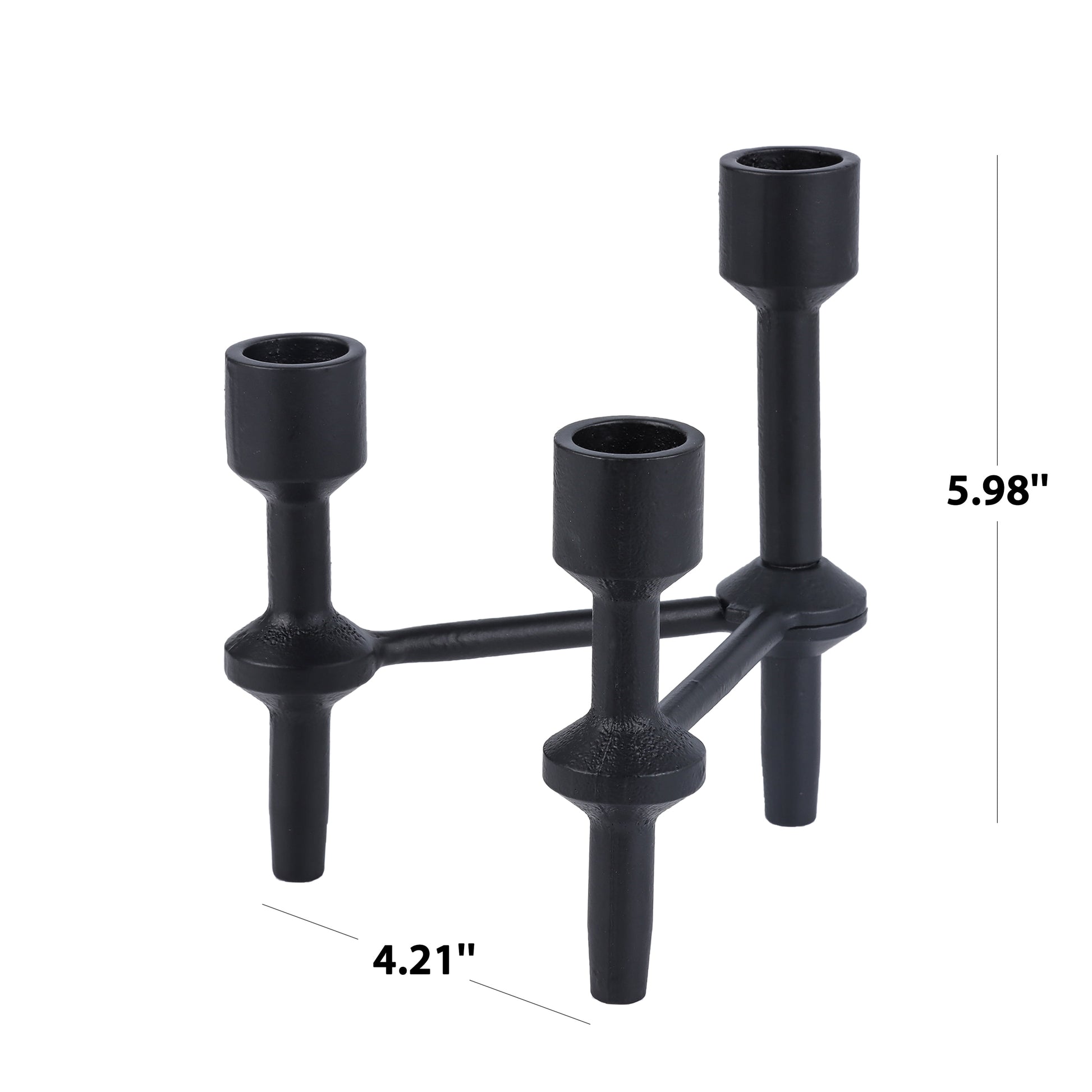 Better Homes & Garden 6" Black Cast Iron Pillar Taper Candle Holder Candelabra