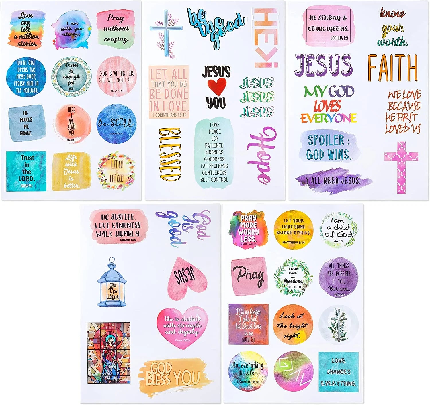 - Christian Stickers, 49 Pcs, Religious Stickers, Jesus Stickers, Bible Stickers, Assorted Color