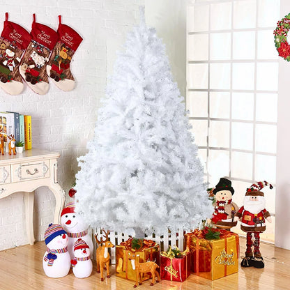 7.5Ft White Christmas Tree Artificial Christmas Tree Seasonal Holiday Decoration W/ 1,500 Branch Tips, Stand