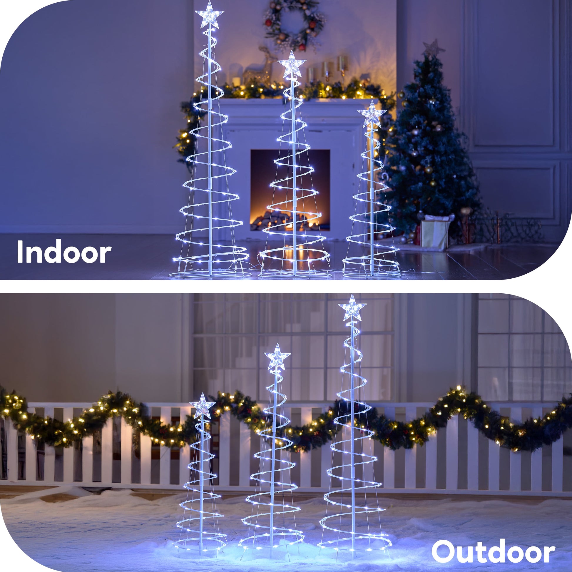 3 Pack Spiral Tree Christmas Decoration Outdoor,218 LED Christmas Tree Light Decorations,Christmas Yard Light with Stakes Decorations Outdoor Holiday Decor