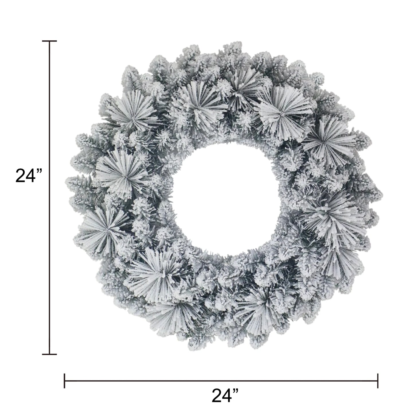 Winter Frost Flocked Christmas Wreath, 24", by