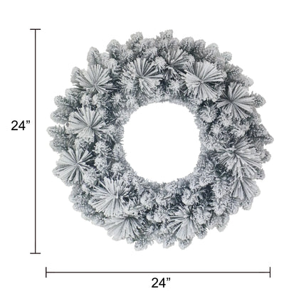 Winter Frost Flocked Christmas Wreath, 24", by