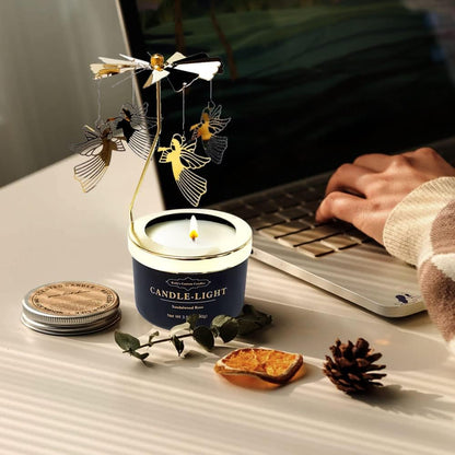 Angel Rotating Scented Candle, Funny Gift for Women, Soybean Wax, 3.5 Ounce, Black, Unique Aromatherapy Candle for Relaxation and Stress Relief