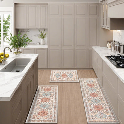 3 Pieces Boho Kitchen Rug Sets Non Slip Soft Kitchen Mat Floor Mat for Kitchen, Laundry Room and Hallway