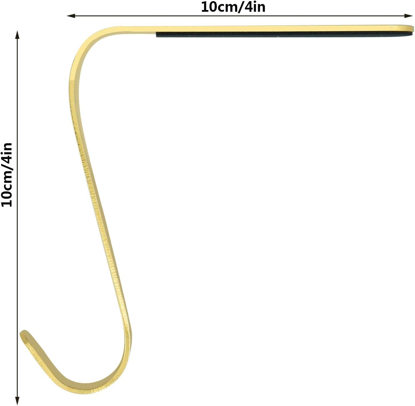 Christmas Stocking Holders Metal Stocking Hangers Non-Slip Christmas Stocking Hooks for Fireplace Mantle (Gold)