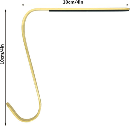 Christmas Stocking Holders Metal Stocking Hangers Non-Slip Christmas Stocking Hooks for Fireplace Mantle (Gold)