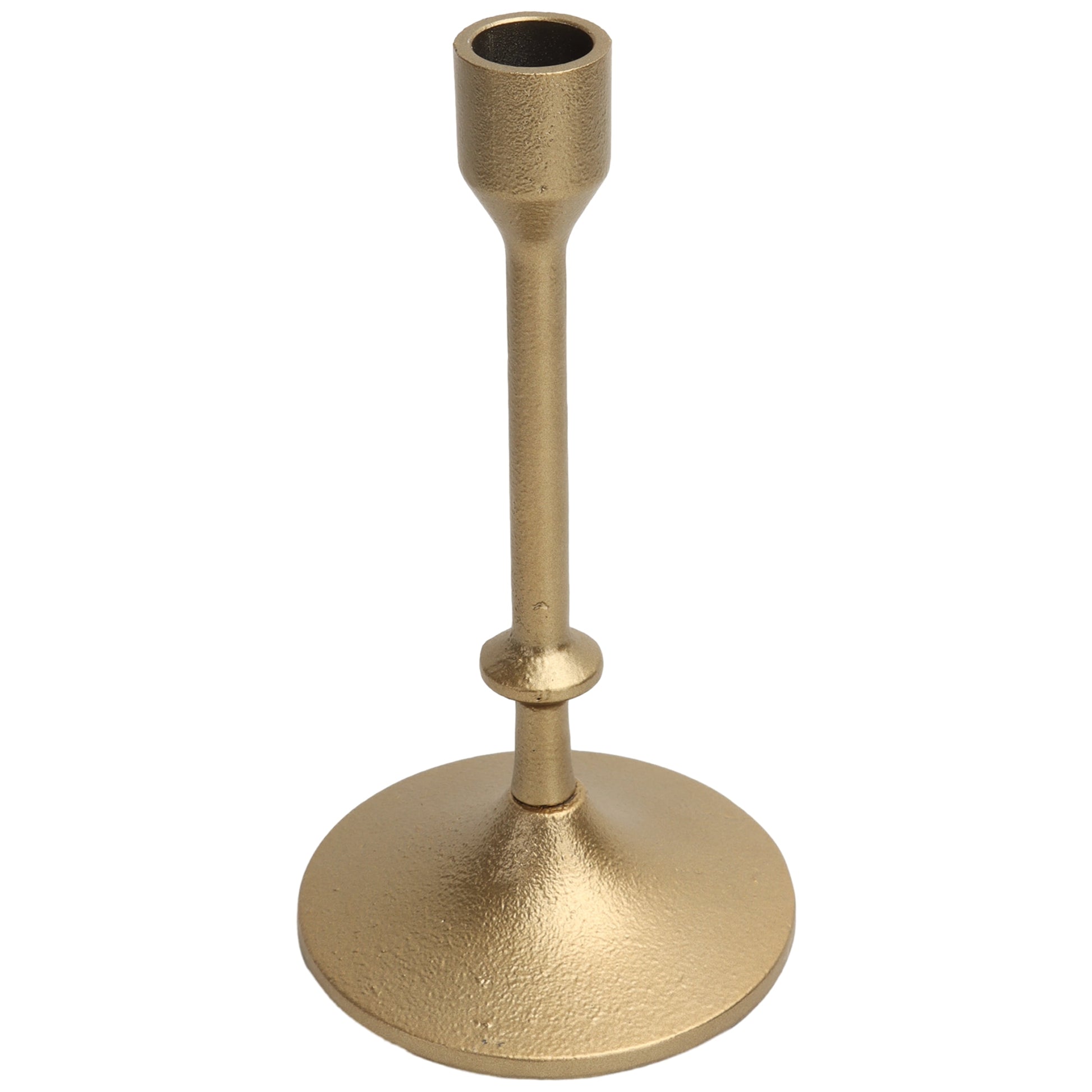 Better Homes & Garden 7.76" Decorative Gold Cast Iron Taper Candle Holder, Large