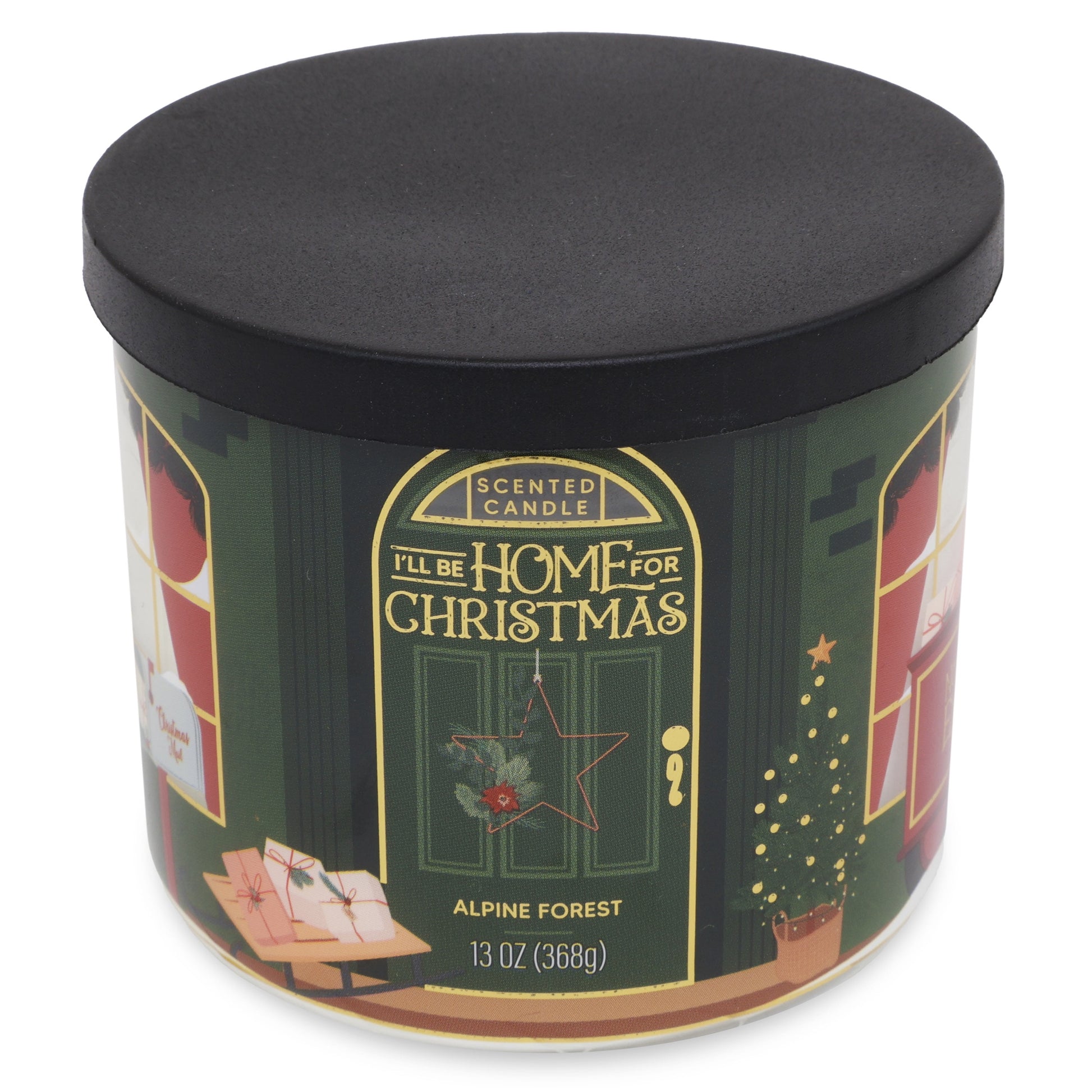 3-Wick Alpine Forest Scented Candle with a Star Scene Wrap, 13-Ounce