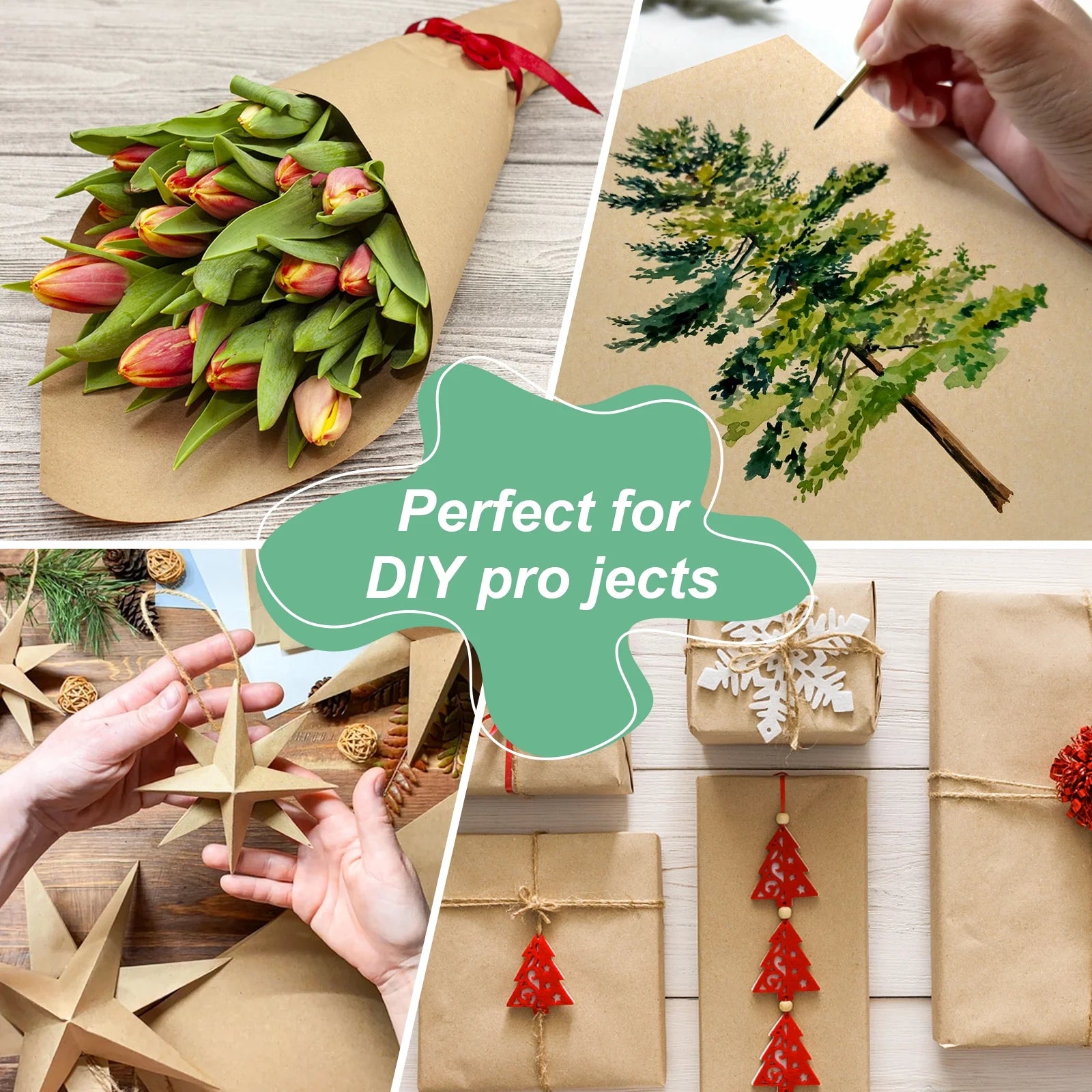 Brown Paper Roll 15"400", Brown Wrapping Paper, Wrapping Paper, Craft Paper, Packing Paper for Moving, Packing, Gift Wrapping, Wall Art, Table Runner, Floor Covering