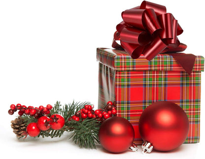 12PCS Christmas Gift Wrap Bows with Ribbon 5Inch for Xmas Wrapping, Christmas Decorations, Florist Wrap (12PCS)