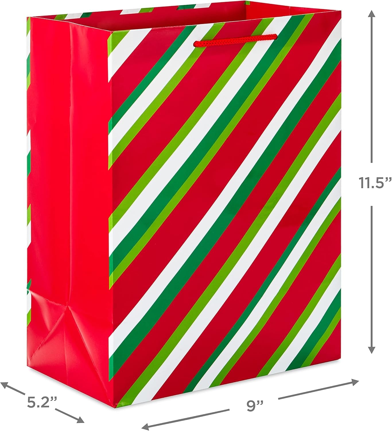 Image Arts 11" Large Holiday Gift Bag Bundle (Pack of 6; Snowman, Ornaments, Stripes)