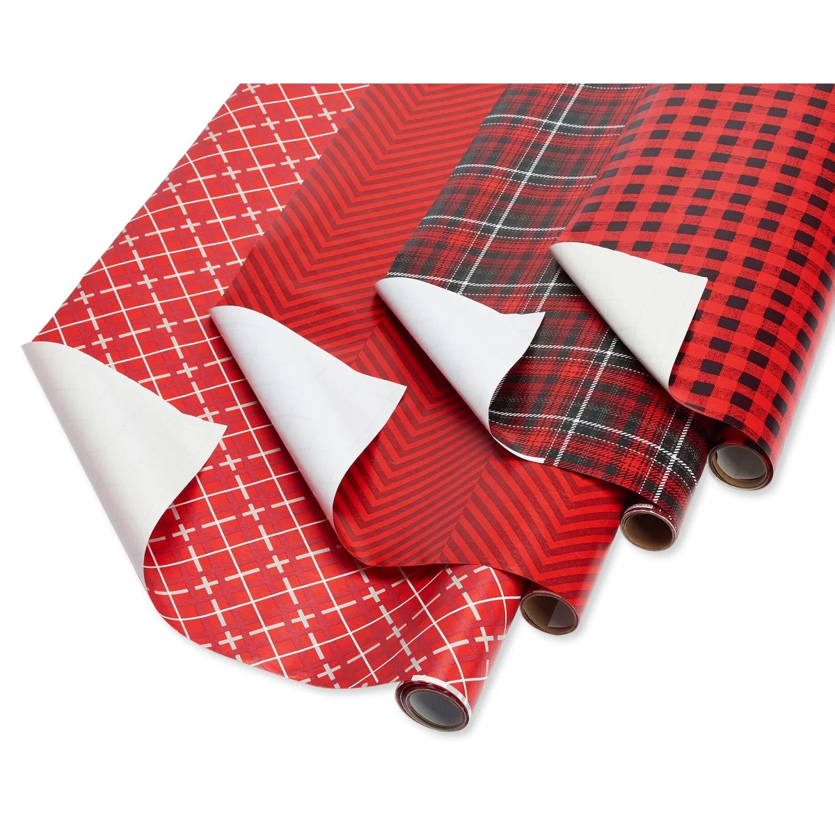 Wrapping Paper Kit with Gridlines, Bows and Gift Tags (4 Rolls, 41-Pieces, 120 Sq. Ft.)