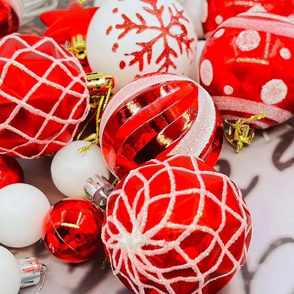 Christmas Ornaments 42Pcs Set , Christmas Decorations Indoor Xmas Ornaments Ball