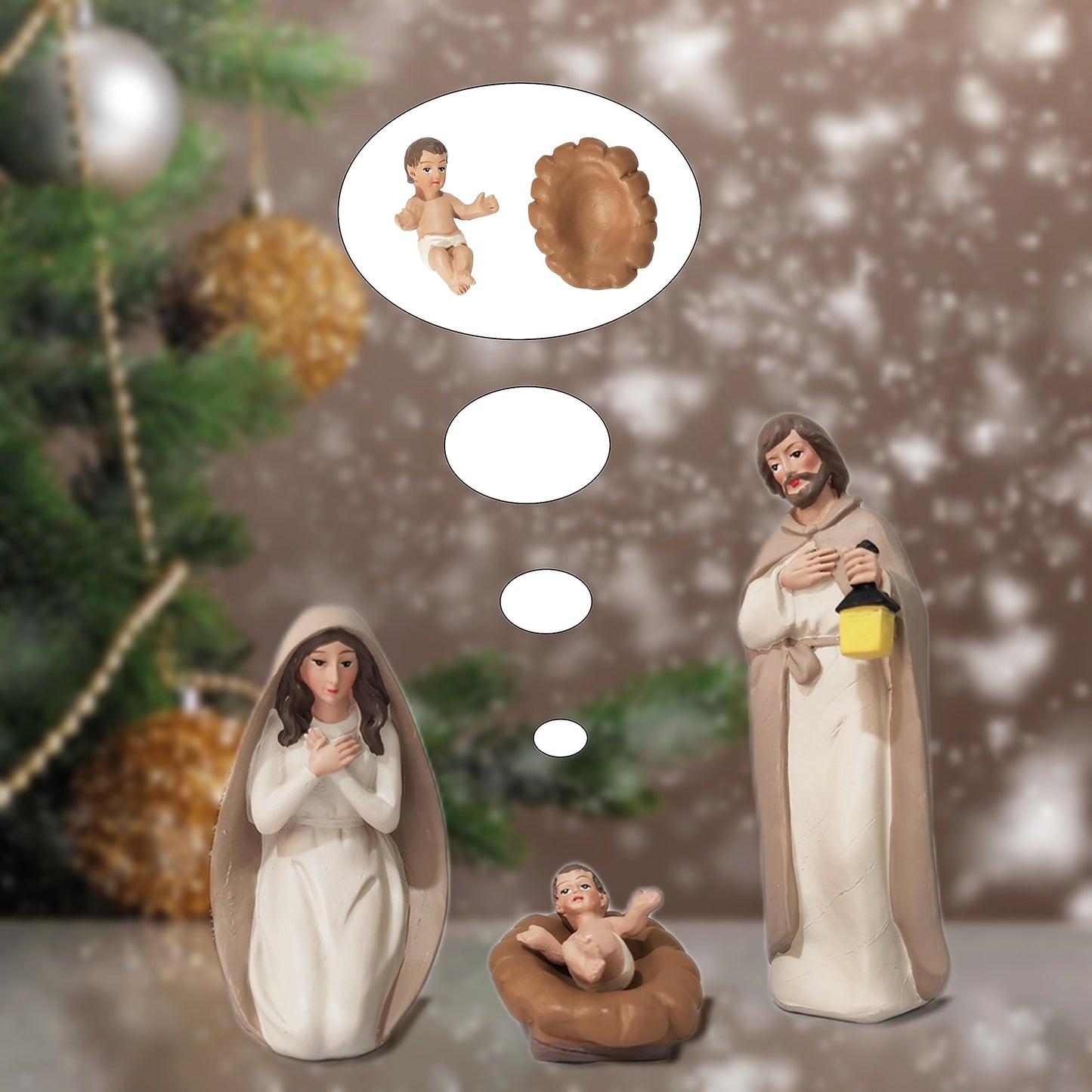 Nativity Sets for Christmas, 10 Pcs Nativity Scene Statues, Suitable for Religious Decor and Interior Home Decor