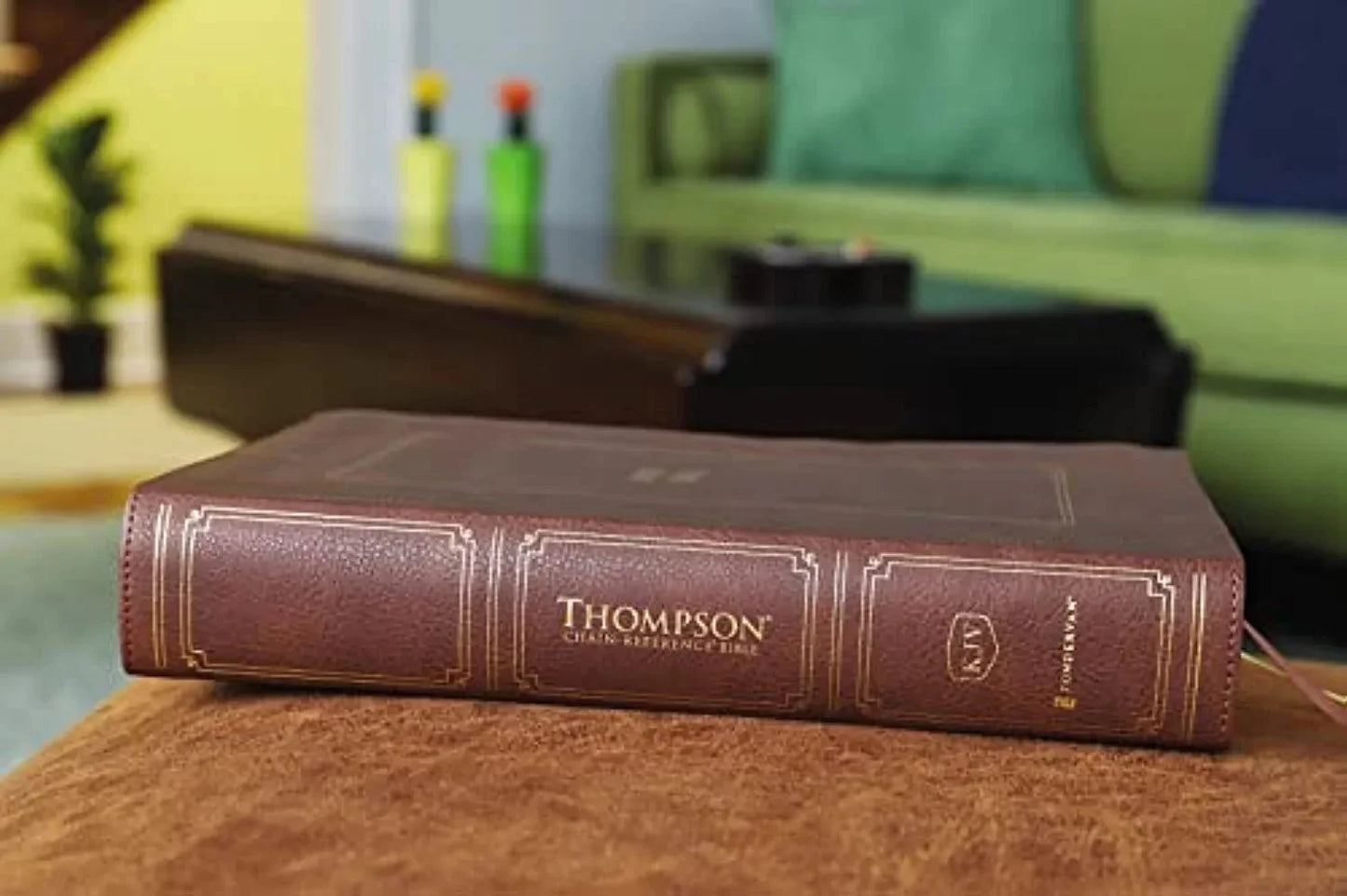 Kjv, Thompson Chain-Reference Bible, Large Print, Leathersoft, Brown, Red Letter, Thumb Indexed, Comfort Print, (Hardcover)