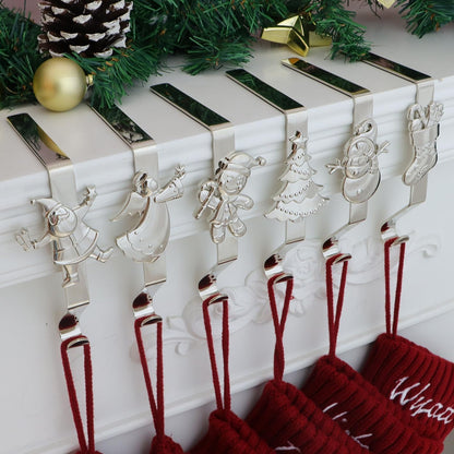Christmas Stocking Holder for Mantle, Reusable Christmas Stocking Hooks, No-Damage Xmas Hanger for Fireplace Mantle Grip Stand Christmas Decoration Ornaments Hanging Shelf Floor