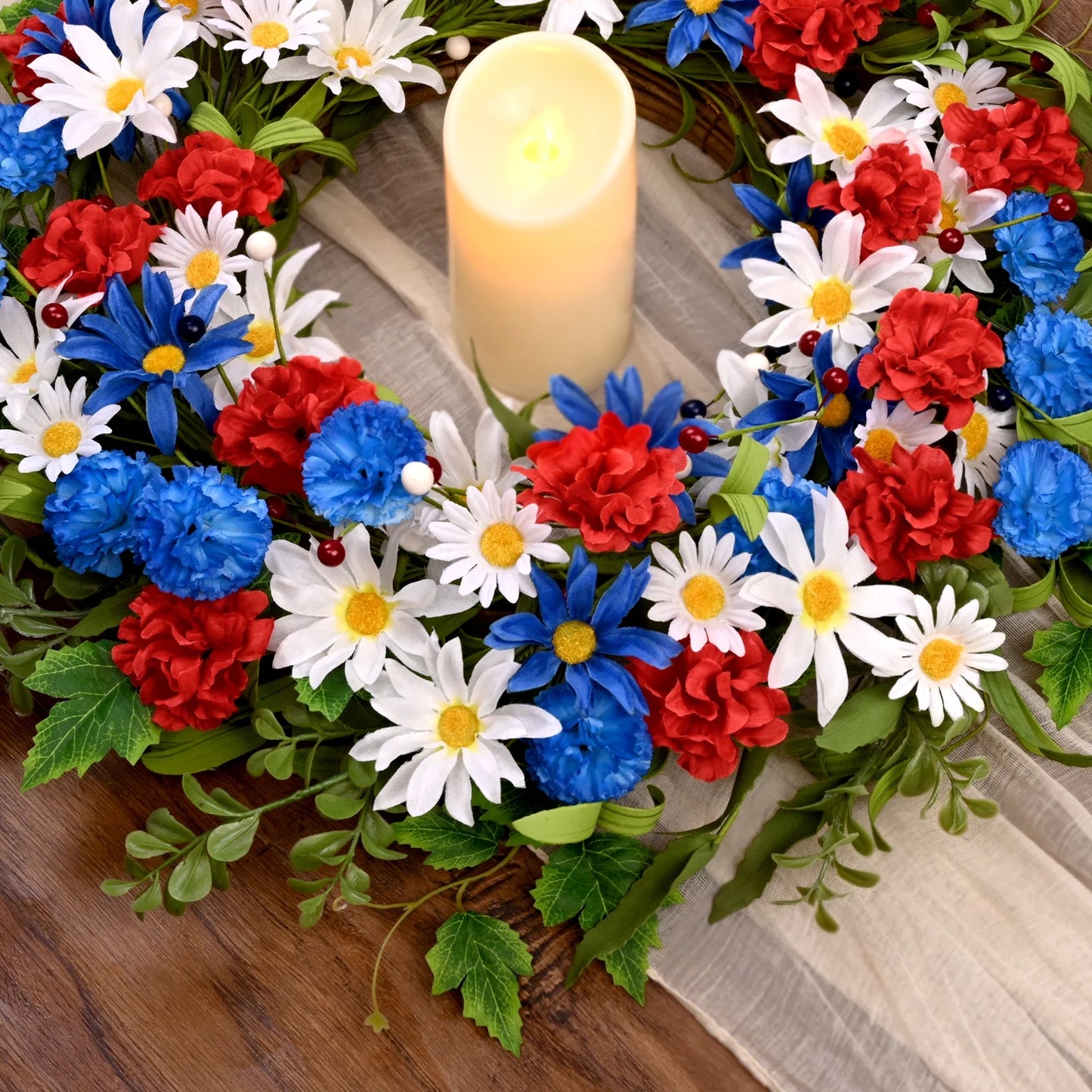 22Inch Christmas Wreath for Front Door,Artificial Floral Wreath for Home Decoration