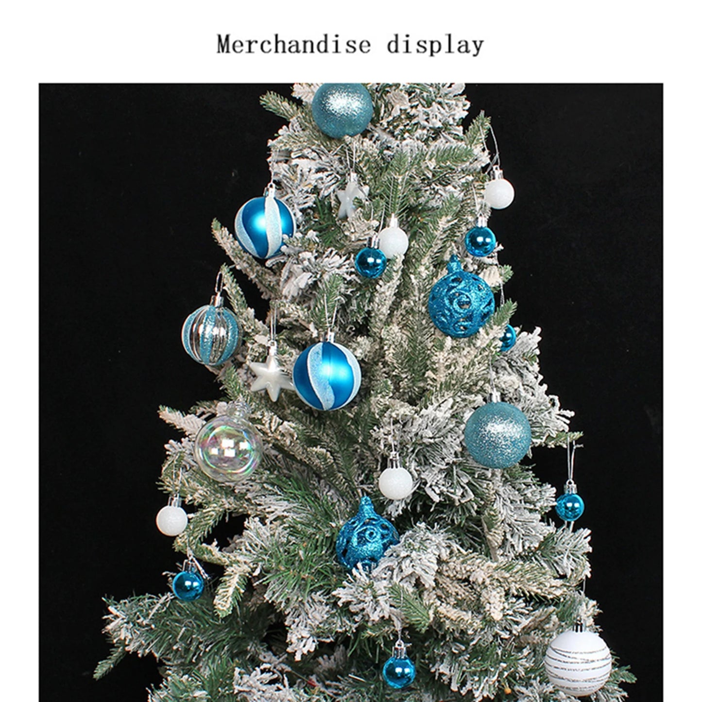 Christmas Ball Ornaments Set 42Pcs ,Christmas Tree Decorations Indoor Blue and Silver 2.4" Ball
