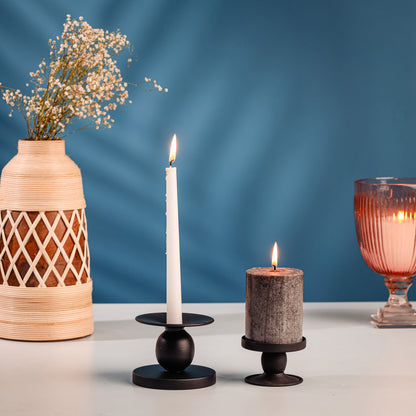 2.25" Flippable Candle Holder, Black