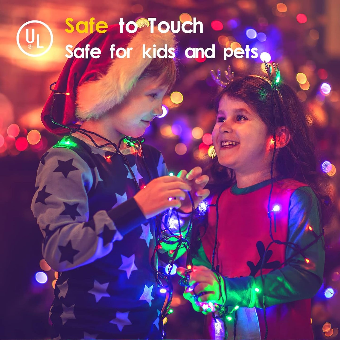 108FT 300LED Halloween Christmas String Lights Outdoor Indoor Extendable Green Wire Memory Function 8 Modes Waterproof Fairy String Lights for Xmas Tree Holiday Party Garden