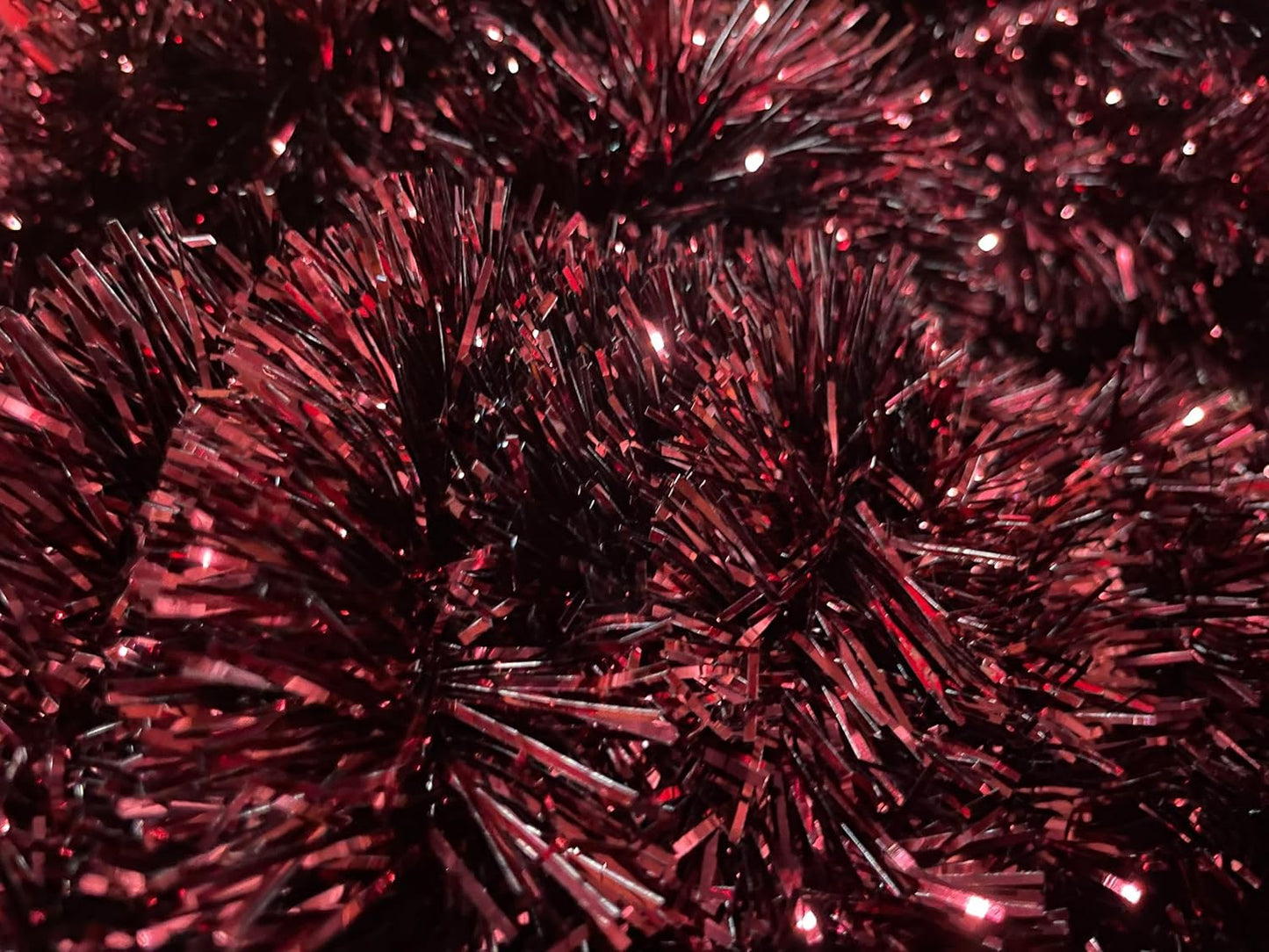 10 Yards (30 Feet) Commercial Length Thick Foil Tinsel Christmas Garland Classic Christmas Decorations (Burgundy)